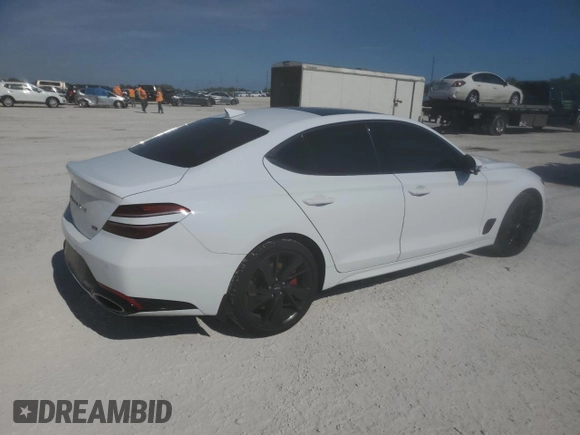 2023 Genesis G70 3.3T with VIN KMTG54TE5PU105104, listed as a Copart auction lot 79841284 with 17,724 mi miles and Salvage Title. Bid and sale history available at DreamBid. Image 3.