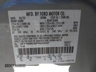 2023 Ford Maverick XL with VIN 3FTTW8E30PRA32227, listed as a IAAI auction lot 41761191 with 23,761 mi miles and . Bid and sale history available at DreamBid. Image 9.