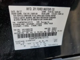 2017 Ford Taurus SHO z VIN 1FAHP2KT2HG137175, wystawiony jako Copart lot #63456505 z przebiegiem 72 402 mil mil oraz Szkoda całkowita • Salvage title. Historia ofert i sprzedaży dostępna na DreamBid. Obrazek 12.