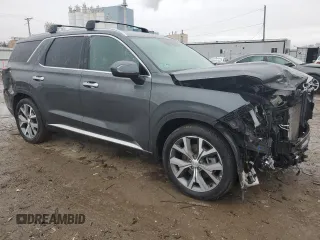 2022 Hyundai Palisade SEL with VIN KM8R4DHE0NU460547, listed as a Copart auction lot 43662685 with 45,376 mi miles and Salvage title. Bid and sale history available at DreamBid. Image 4.