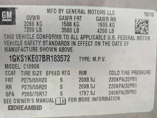 2011 GMC Yukon XL SLT z VIN 1GKS1KE07BR183572, wystawiony jako IAAI lot #42310565 z przebiegiem 341 982 mil mil oraz . Historia ofert i sprzedaży dostępna na DreamBid. Obrazek 9.