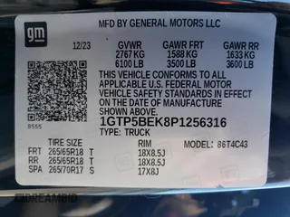 2023 GMC Canyon 2WD Elevation with VIN 1GTP5BEK8P1256316, listed as a Copart auction lot 66564834 with 0 mi miles and Salvage Title. Bid and sale history available at carsss.com. Image 13.