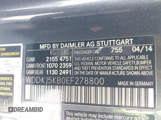 2014 Mercedes-Benz E 350 with VIN WDDKJ5KB0EF278800, listed as a IAAI auction lot 42222800 with 154,170 mi miles and . Bid and sale history available at DreamBid. Image 9.