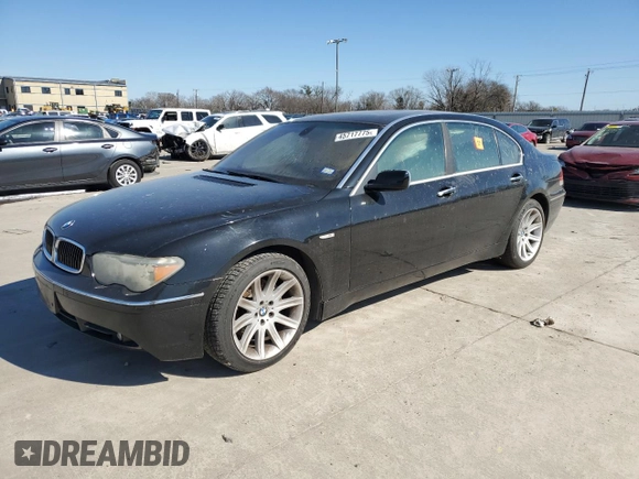 2005 BMW 7 Series 745Li with VIN WBAGN63535DS56267, listed as a Copart auction lot 45717775 with Not provided miles and Salvage title. Bid and sale history available at DreamBid. Image 1.