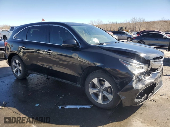 2016 Acura MDX with VIN 5FRYD4H25GB051007, listed as a Copart auction lot 47103645 with 170,517 mi miles and Salvage Title. Bid and sale history available at carsss.com. Image 4.