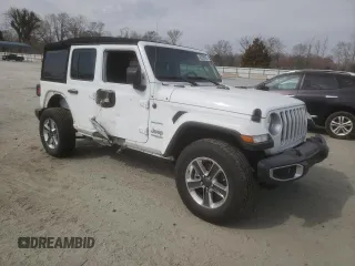 2018 Jeep Wrangler Unlimited Sahara with VIN 1C4HJXEN4JW200830, listed as a Copart auction lot 46298625 with 46,783 mi miles and Salvage title. Bid and sale history available at DreamBid. Image 4.