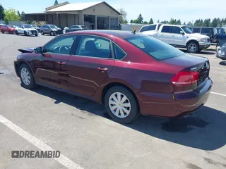 2013 Volkswagen Passat S with VIN 1VWAP7A31DC029851, listed as a IAAI auction lot 42191963 with 24,862 mi miles and . Bid and sale history available at DreamBid. Image 3.