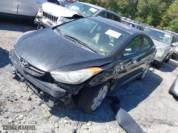 2012 Hyundai Elantra Limited with VIN 5NPDH4AEXCH090017, listed as a IAAI auction lot 37121157 with 176,542 mi miles. Bid and sale history available at carsss.com. Image 2.