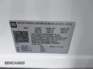 2021 GMC Terrain SLE with VIN 3GKALTEV6ML374255, listed as a IAAI auction lot 40129151 with 87,540 mi miles and . Bid and sale history available at carsss.com. Image 9.