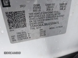 2018 GMC Acadia SLT with VIN 1GKKNULS0JZ155471, listed as a IAAI auction lot 41702856 with 114,381 mi miles and . Bid and sale history available at DreamBid. Image 9.