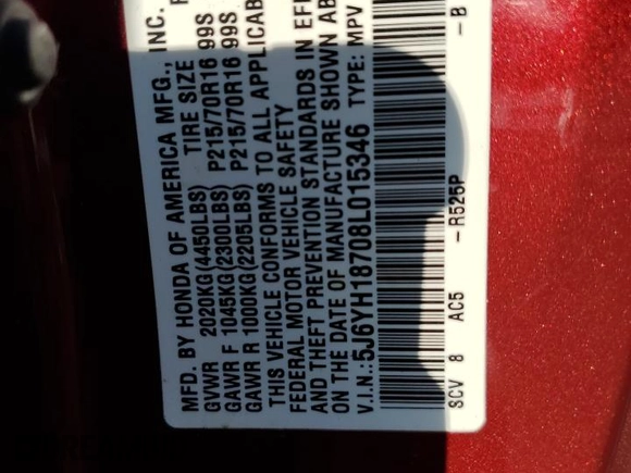2008 Honda Element EX with VIN 5J6YH18708L015346, listed as a Copart auction lot 53118545 with 200,502 mi miles and Salvage Title. Bid and sale history available at DreamBid. Image 15.