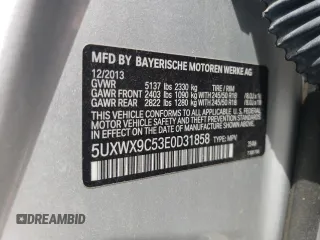 2014 BMW X3 xDrive28i z VIN 5UXWX9C53E0D31858, wystawiony jako Copart lot #48322775 z przebiegiem 106 638 mil mil oraz Szkoda całkowita • Salvage title. Historia ofert i sprzedaży dostępna na DreamBid. Obrazek 13.