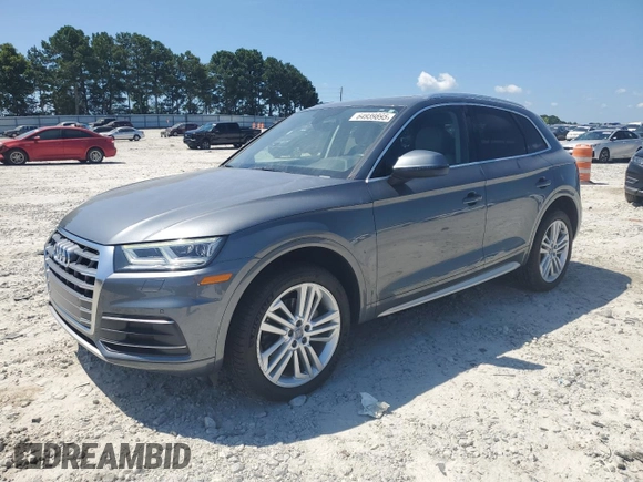 2018 Audi Q5 Premium Plus with VIN WA1BNAFY8J2072447, listed as a Copart auction lot 64939895 with 44,035 mi miles and Salvage title. Bid and sale history available at DreamBid. Image 1.