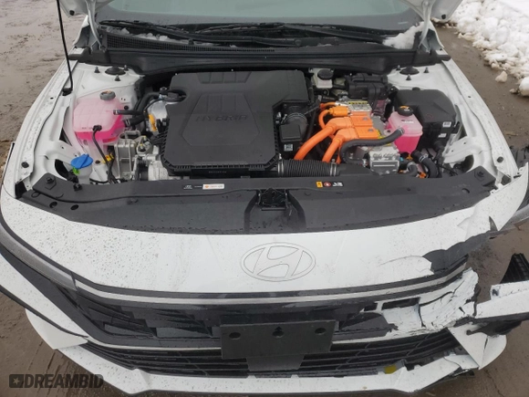2025 Hyundai Elantra Hybrid Limited with VIN KMHLN4DJ5SU123860, listed as a Copart auction lot 44834485 with 458 mi miles and Salvage Title. Bid and sale history available at carsss.com. Image 13.