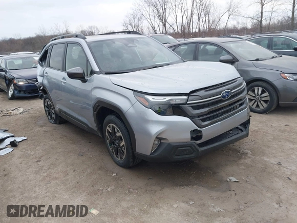 2025 Subaru Forester Premium с VIN JF2SLDBC5SH538293, выставлен на аукционе IAAI как лот 41898976 с пробегом 424 миль миль и . История ставок и продаж доступна на DreamBid. Изображение 1.