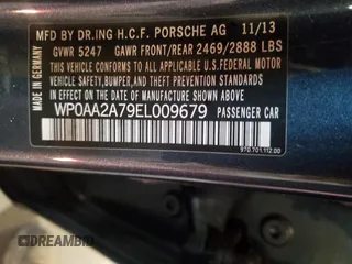 2014 Porsche Panamera z VIN WP0AA2A79EL009679, wystawiony jako Copart lot #49444915 z przebiegiem 80 908 mil mil oraz Szkody całkowita. Historia ofert i sprzedaży dostępna na DreamBid. Obrazek 12.