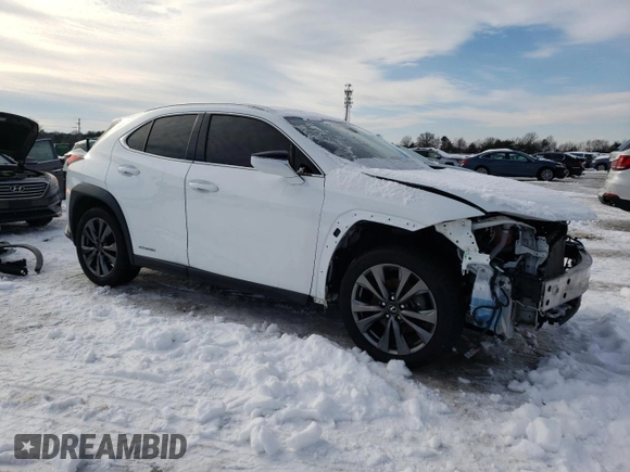 2020 Lexus UX 250h F Sport with VIN JTHR9JBH7L2032974, listed as a Copart auction lot 87505865 with 51,461 mi miles and Salvage title. Bid and sale history available at DreamBid. Image 4.
