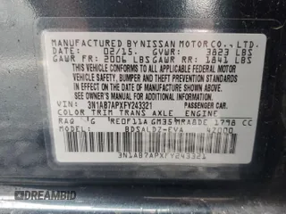2015 Nissan Sentra SR with VIN 3N1AB7APXFY243321, listed as a Copart auction lot 48809955 with 106,298 mi miles and Salvage Title. Bid and sale history available at DreamBid. Image 12.
