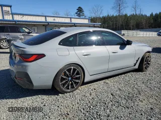 2024 BMW i4 eDrive35 with VIN WBY43AW06RFS25571, listed as a Copart auction lot 47365445 with 13,597 mi miles and Salvage Title. Bid and sale history available at carsss.com. Image 3.