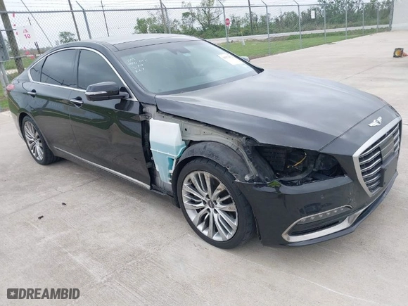 2019 Hyundai Genesis 5.0L with VIN KMHGN4JF4KU291345, listed as a IAAI auction lot 41973574 with 68,924 mi miles. Bid and sale history available at carsss.com. Image 1.