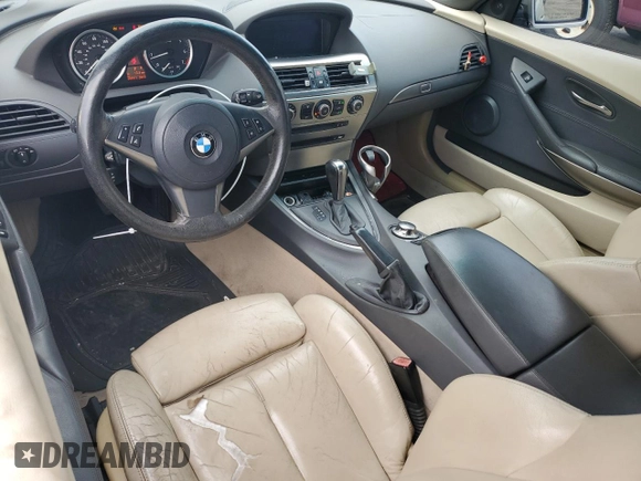 2005 BMW 6 Series 645Ci with VIN WBAEK734X5B325738, listed as a Copart auction lot 68113044 with 92,977 mi miles and Salvage Title. Bid and sale history available at carsss.com. Image 8.