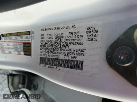 2020 Acura RDX Technology with VIN 5J8TC1H51LL001625, listed as a Copart auction lot 46814485 with 73,975 mi miles and Non Repairable. Bid and sale history available at DreamBid. Image 13.