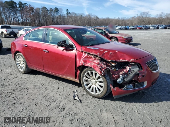 2013 Buick Regal Turbo Premium 2 with VIN 2G4GT5GV9D9190294, listed as a Copart auction lot 45120895 with 122,029 mi miles and Salvage title. Bid and sale history available at DreamBid. Image 4.