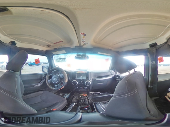 2017 Jeep Wrangler Sahara with VIN 1C4AJWBG4HL670837, listed as a Copart auction lot 60639525 with 153,049 mi miles and Salvage title. Bid and sale history available at DreamBid. Image 14.