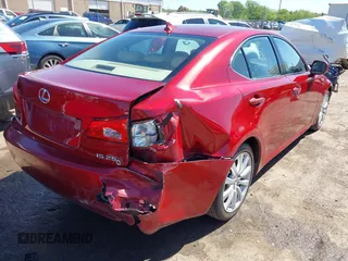 2007 Lexus IS with VIN JTHBK262375027213, listed as a IAAI auction lot 42049349 with 247,534 mi miles. Bid and sale history available at carsss.com. Image 4.
