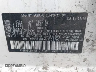 2021 Subaru Impreza with VIN 4S3GTAB6XM3705793, listed as a IAAI auction lot 41895201 with 77,254 mi miles and . Bid and sale history available at DreamBid. Image 9.
