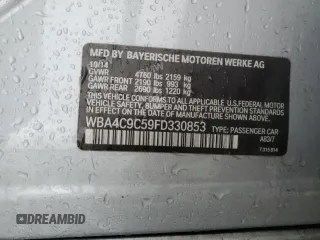 2015 BMW 4 Series 428i xDrive с VIN WBA4C9C59FD330853, выставлен на аукционе Copart как лот 52130785 с пробегом 128 618 миль миль и Списание • Salvage title. История ставок и продаж доступна на DreamBid. Изображение 13.