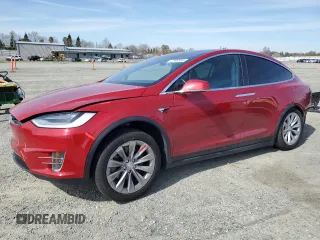 2020 Tesla Model X Long Range with VIN 5YJXCDE22LF234833, listed as a Copart auction lot 47998985 with 57,436 mi miles and Salvage Title. Bid and sale history available at carsss.com. Image 1.