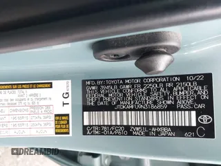 2022 Toyota Prius L Eco with VIN JTDKAMFU9N3186859, listed as a IAAI auction lot 41486941 with 122,665 mi miles and . Bid and sale history available at DreamBid. Image 9.