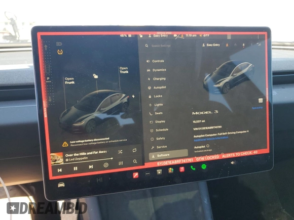 2024 Tesla Model 3 z VIN 5YJ3E1EA8RF741761, wystawiony jako Copart lot #46134875 z przebiegiem 15 537 mil mil oraz Szkoda całkowita • Salvage title. Historia ofert i sprzedaży dostępna na DreamBid. Obrazek 9.