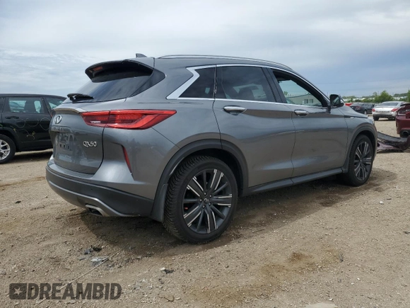 2021 Infiniti QX50 Luxe with VIN 3PCAJ5BB3MF120184, listed as a Copart auction lot 58276615 with 59,974 mi miles and Salvage title. Bid and sale history available at DreamBid. Image 3.
