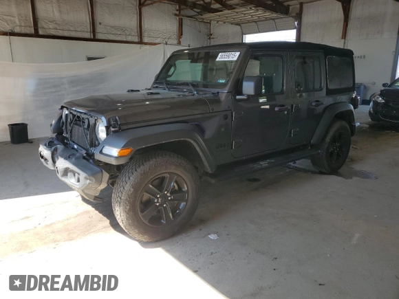 2021 Jeep Wrangler Unlimited Sport S with VIN 1C4HJXDG3MW544043, listed as a Copart auction lot 56559015 with 84,344 mi miles and Salvage title. Bid and sale history available at DreamBid. Image 1.