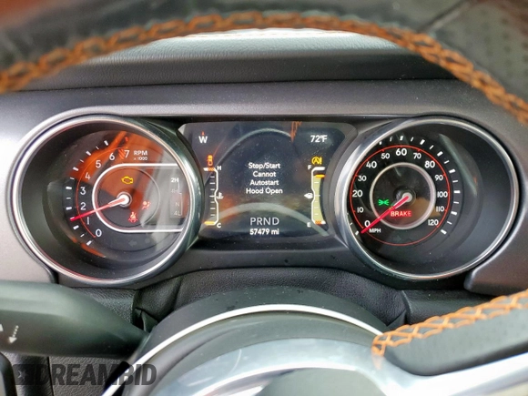 2020 Jeep Gladiator Mojave z VIN 1C6JJTEG8LL207481, wystawiony jako Copart lot #58009665 z przebiegiem 57 479 mil mil oraz Szkoda całkowita • Salvage title. Historia ofert i sprzedaży dostępna na DreamBid. Obrazek 9.