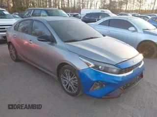 2023 Kia Forte GT-Line with VIN 3KPF54AD5PE684131, listed as a IAAI auction lot 41458658 with 37,664 mi miles. Bid and sale history available at carsss.com. Image 1.