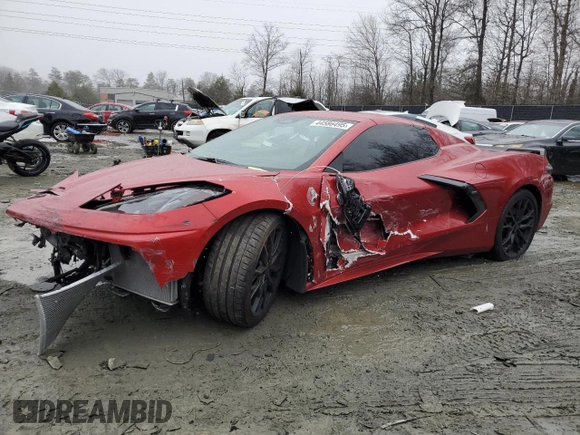 2024 Chevrolet Corvette 2LT with VIN 1G1YB3D41R5123651, listed as a Copart auction lot 44586495 with 10,847 mi miles and Salvage title. Bid and sale history available at DreamBid. Image 1.