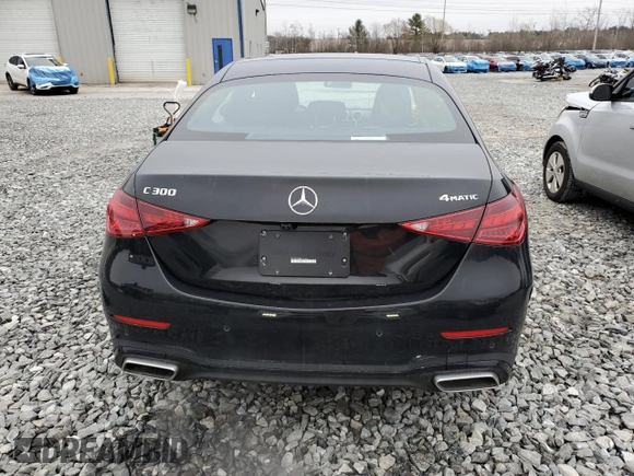 2024 Mercedes-Benz C 300 with VIN W1KAF4HB8RR171786, listed as a Copart auction lot 47482055 with 8,669 mi miles and Salvage title. Bid and sale history available at DreamBid. Image 6.