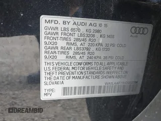 2017 Audi Q7 Premium Plus z VIN WA1LAAF71HD002374, wystawiony jako IAAI lot #42257820 z przebiegiem 111 527 mil mil oraz . Historia ofert i sprzedaży dostępna na DreamBid. Obrazek 9.