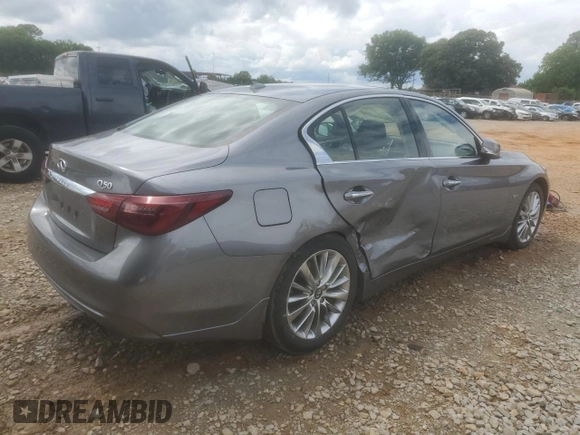 2019 Infiniti Q50 Luxe with VIN JN1EV7AP6KM517944, listed as a Copart auction lot 56942655 with 94,883 mi miles and Salvage title. Bid and sale history available at DreamBid. Image 3.