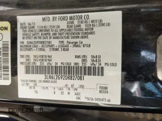 2013 Lincoln MKZ with VIN 3LN6L2G92DR827081, listed as a IAAI auction lot 42267095 with 114,564 mi miles and . Bid and sale history available at DreamBid. Image 9.