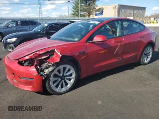 2022 Tesla Model 3 with VIN 5YJ3E1EA3NF288370, listed as a Copart auction lot 51847065 with 72,458 mi miles and Non Repairable. Bid and sale history available at carsss.com. Image 1.