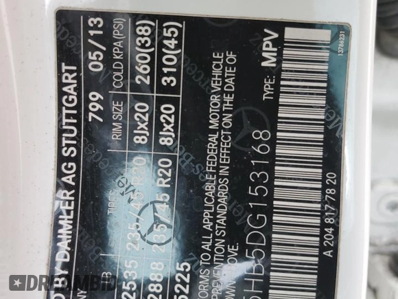 2013 Mercedes-Benz GLK 350 z VIN WDCGG5HB5DG153168, wystawiony jako Copart lot #56115605 z przebiegiem 130 830 mil mil oraz Szkoda całkowita • Salvage title. Historia ofert i sprzedaży dostępna na DreamBid. Obrazek 14.
