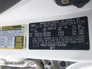 2013 Kia Soul + z VIN KNDJT2A63D7754484, wystawiony jako IAAI lot #42011255 z przebiegiem 219 117 mil mil oraz . Historia ofert i sprzedaży dostępna na DreamBid. Obrazek 9.