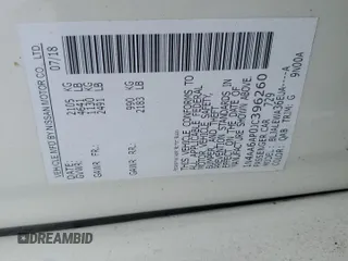 2018 Nissan Maxima SR with VIN 1N4AA6AP0JC396260, listed as a Copart auction lot 41475005 with Not Provided miles and Salvage Title. Bid and sale history available at carsss.com. Image 12.