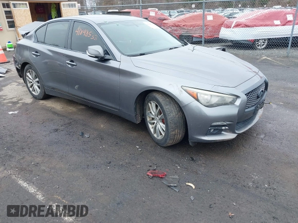 2014 Infiniti Q50 Premium with VIN JN1BV7AR8EM682452, listed as a IAAI auction lot 41848533 with 103,646 mi miles. Bid and sale history available at carsss.com. Image 1.