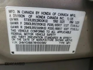 2006 Acura MDX Touring z VIN 2HNYD18876H510562, wystawiony jako Copart lot #52558195 z przebiegiem 205 642 mil mil oraz Szkoda całkowita • Salvage title. Historia ofert i sprzedaży dostępna na DreamBid. Obrazek 13.