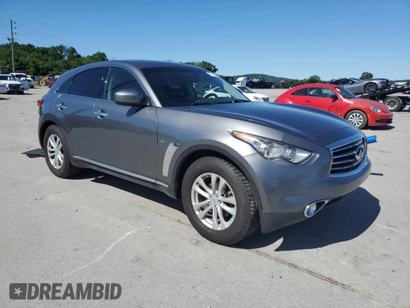 2016 Infiniti QX70 with VIN JN8CS1MU5GM670483, listed as a Copart auction lot 57710185 with 144,215 mi miles and Clean title. Bid and sale history available at DreamBid. Image 4.